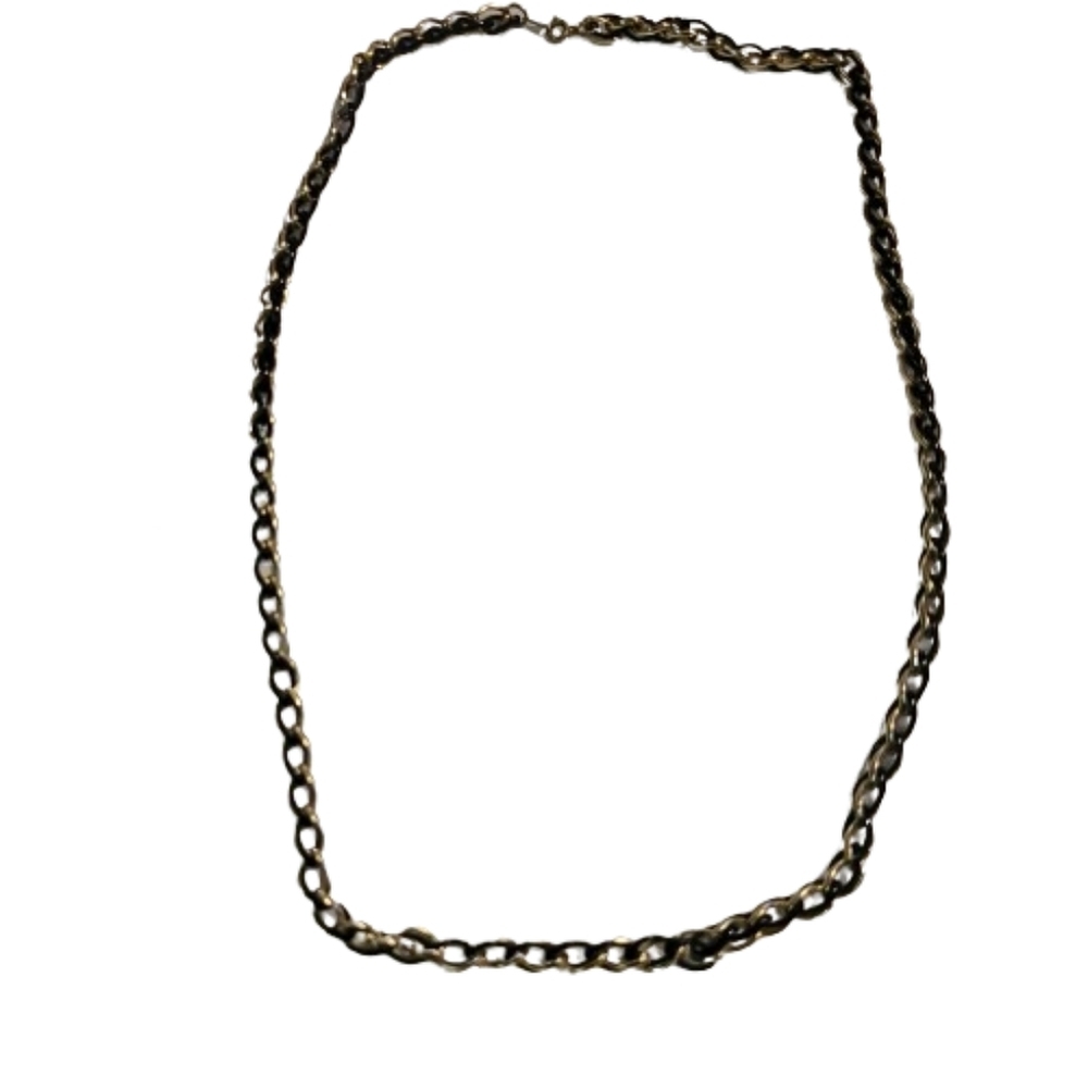 Link chain necklace black and gold tone
